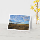 Blauer Himmel und Wolken, Skyscape Karte (Gelbe Blume)