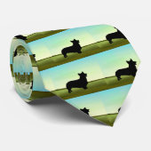 Blauer Himmel-WaliserCorgi Krawatte (Gerollt)