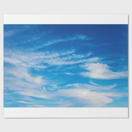 Blauer Himmel-Weiß bewölkt himmlischen Geschenkpapier (Flach)