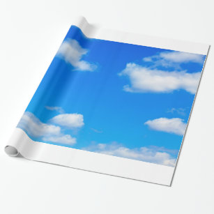 Blauer Himmel-Weiß bewölkt himmlischen Geschenkpapier