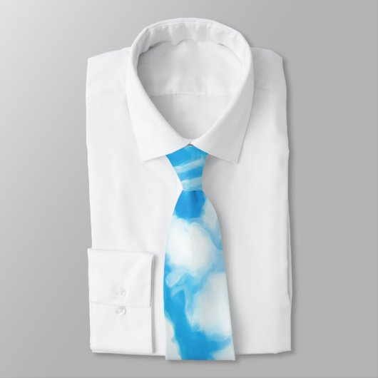 Blauer Himmel-Weiß-Wolken Krawatte (Gebunden)