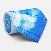 Blauer Himmel-Weiß-Wolken Krawatte (Gerollt)