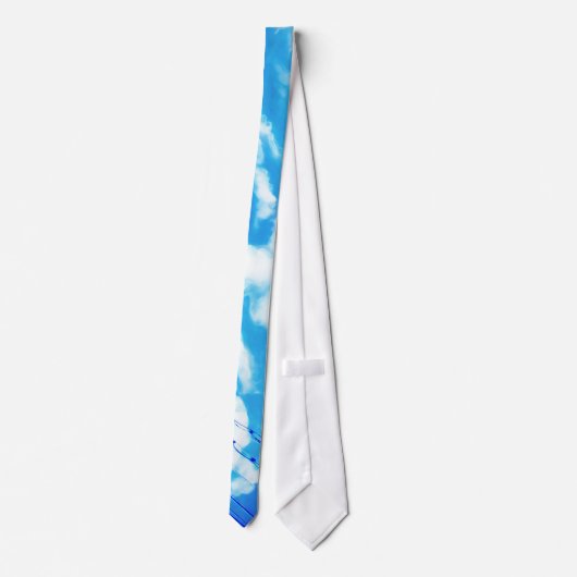 Blauer Himmel-Weiß-Wolken Krawatte (Rückseite)