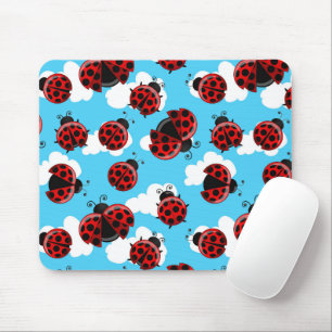 Blauer Himmel Weiße Wolken Rote Marienkäfer Käfer Mousepad