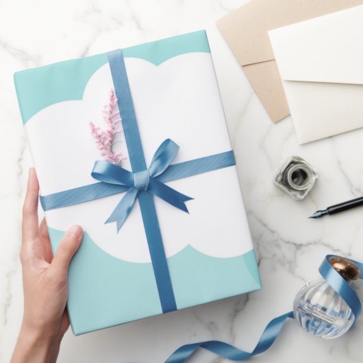 blauer Himmel, weiße Wolken, Schatten Geschenkpapier (Schenken)