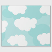 blauer Himmel, weiße Wolken, Schatten Geschenkpapier (Flach)