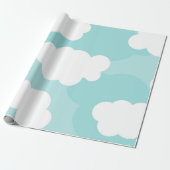 blauer Himmel, weiße Wolken, Schatten Geschenkpapier (Ungerollt)