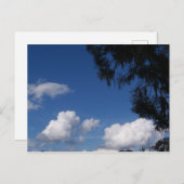 Blauer Himmel, weiße Wolken und Baum auf einer Pos Postkarte (Vorne/Hinten)