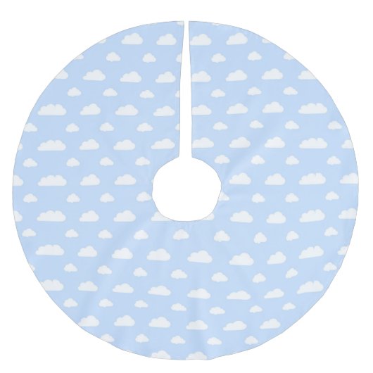 Blauer Himmel-weiße Wolken - Weihnachtsbaum-Rock Polyester Weihnachtsbaumdecke (Vorderseite)