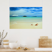 Blauer Himmel, weißer Sand und Starfish | Belitung Poster (Küche)