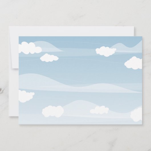 Blauer Himmel Wolke Hochzeitseinladung Einladung (Rückseite)