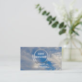 Blauer Himmel-Wolken des Yoga-Lehrer-Zen-| Visitenkarte (Stehend Vorderseite)