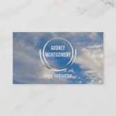 Blauer Himmel-Wolken des Yoga-Lehrer-Zen-| Visitenkarte (Vorderseite)