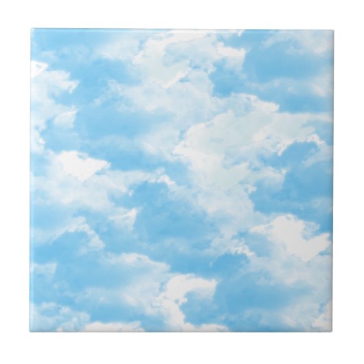 Blauer Himmel Wolken Fliese (Vorderseite)