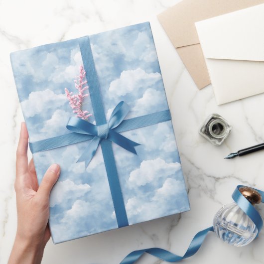 Blauer Himmel Wolken  Geschenkpapier (Schenken)