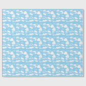 Blauer Himmel Wolken Geschenkpapier (Flach)