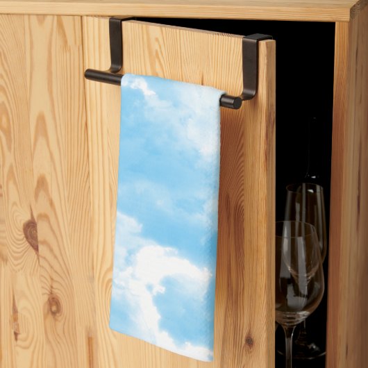 Blauer Himmel Wolken Geschirrtuch (Drittel gefaltet)