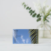 Blauer Himmel, Wolken, Palmwedel Visitenkarte (Stehend Vorderseite)