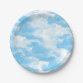 Blauer Himmel Wolken Pappteller (Vorderseite)