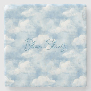 Blauer Himmel Wolken Steinuntersetzer