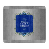 Blauer Himmelblut: Metallischer Silberblut Schneidebrett (Vorderseite)