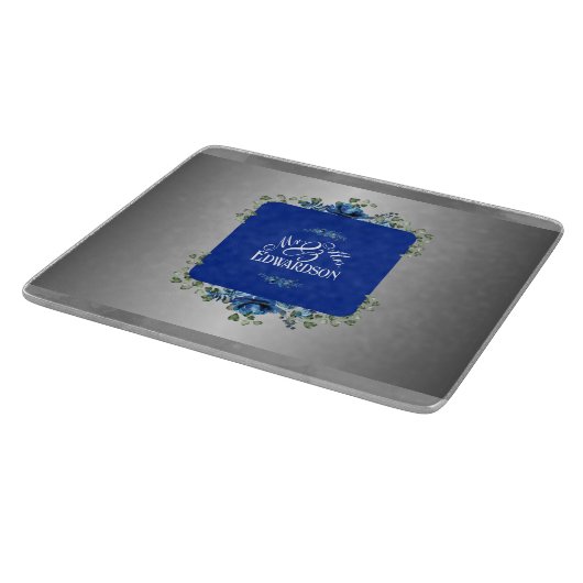 Blauer Himmelblut: Metallischer Silberblut Schneidebrett (Ecke)