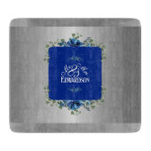 Blauer Himmelblut: Metallischer Silberblut Schneidebrett (Vorderseite)