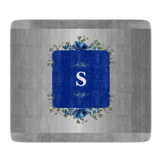 Blauer Himmelblut: Metallischer Silberblut Schneidebrett (Vorderseite)