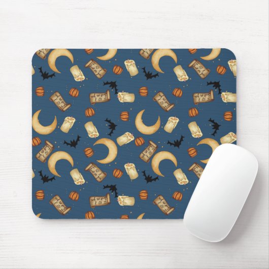 Blauer Himmels-Halloween-Hexen-Mond-Mauspad Mousepad (Mit Mouse)