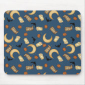 Blauer Himmels-Halloween-Hexen-Mond-Mauspad Mousepad (Vorne)