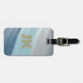Blauer Himmelsgradientenmonogramm personalisiert Gepäckanhänger (Vorderseite horizontal)