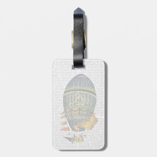 Blauer Himmelsluftballon Gepäckanhänger (Rückseite vertikal)