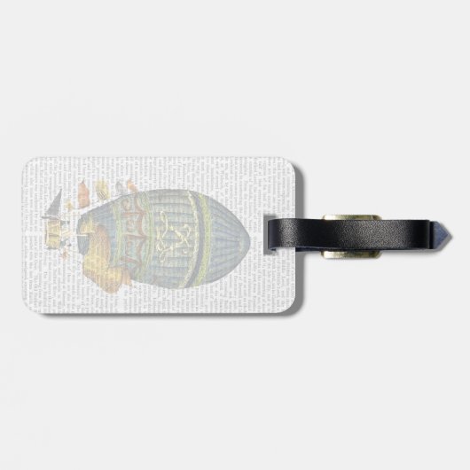 Blauer Himmelsluftballon Gepäckanhänger (Rückseite horizontal)