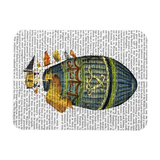 Blauer Himmelsluftballon Magnet (Horizontal)