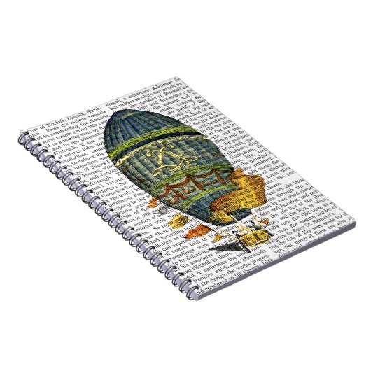 Blauer Himmelsluftballon Notizblock (Rechte Seite)