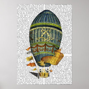 Blauer Himmelsluftballon Poster