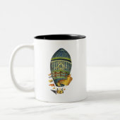 Blauer Himmelsluftballon Zweifarbige Tasse (Links)