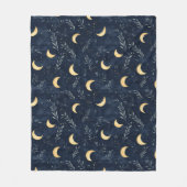 Blauer Himmelsmond und Blattblanket Fleecedecke (Vorderseite)