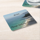 Blauer Himmelssandstrand und Meer Rechteckiger Pappuntersetzer (angewinkelt)