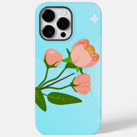 Blauer Himmelsverlauf mit blühendem Frühlingsarm Case-Mate iPhone Hülle (Rückseite)