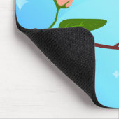 Blauer Himmelsverlauf mit blühendem Frühlingsarm Mousepad (Ecke)
