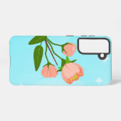 Blauer Himmelsverlauf mit blühendem Frühlingsarm Samsung Galaxy Hülle (Rückseite (Horizontal))