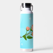 Blauer Himmelsverlauf mit blühendem Frühlingsarm Trinkflasche (Vorne)
