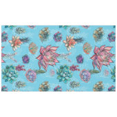 Blauer Hintergrund-Blumenkunst Tischdecke (Vorderseite (Horizontal))