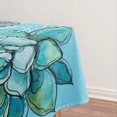 Blauer Hintergrund-Blumenkunst Tischdecke (Beispiel)