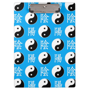 Blauer Hintergrund Chinesisches Yinyang-Muster Klemmbrett