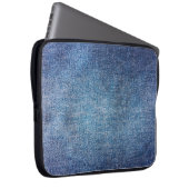 Blauer Hintergrund, Jeans Textur Hintergrund. T Laptopschutzhülle (Vorne Rechts)