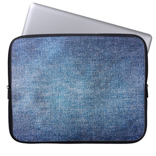 Blauer Hintergrund, Jeans Textur Hintergrund. T Laptopschutzhülle (Vorderseite)