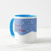 Blauer Hintergrund ließ es schneien Tasse (Vorderseite Links)