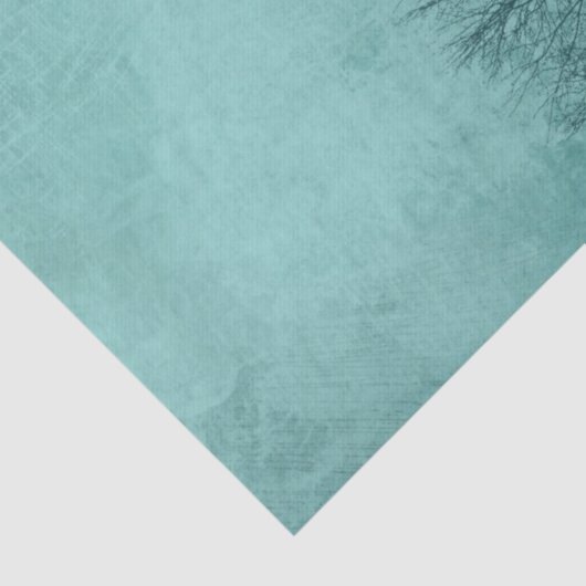 Blauer Hintergrund mit Bäumen und Schreiben Seidenpapier (Detail)